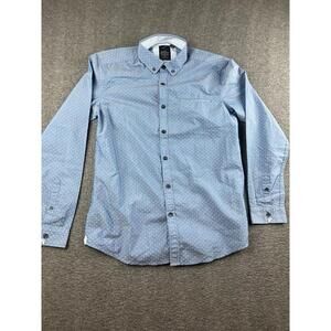 Master Piece by Selected Men's Light Blue Polka Dot Casual Shirt Size Medium